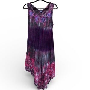 Shoreline- Embroidery Tie Dye Umbrella Dress